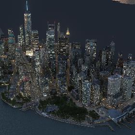 3D Manhattan Lower Part1 2 3 Night  Low Poly